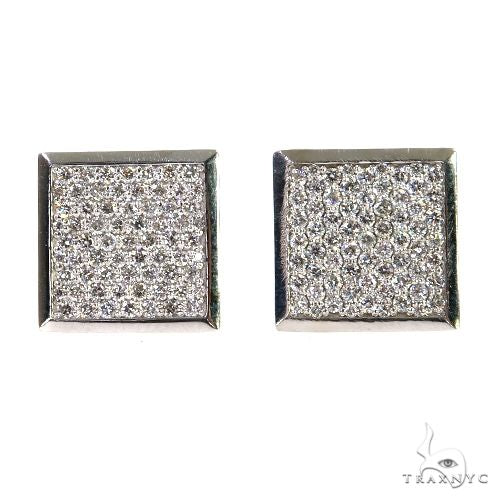 18K Gold Square Diamond Earrings 67911 - Image 1