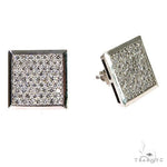 18K Gold Square Diamond Earrings 67911 - Image 2