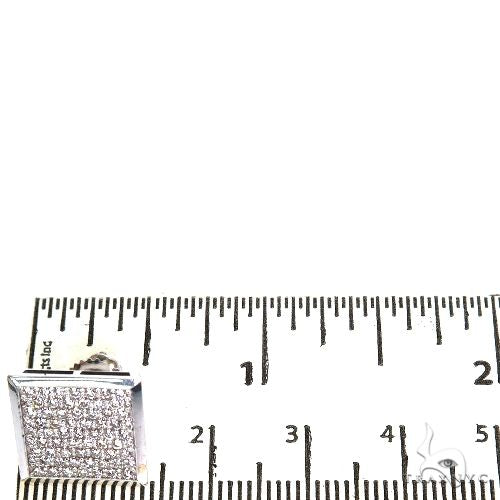 18K Gold Square Diamond Earrings 67911 - Image 4