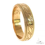 18K Gold Artisanal Mens Wedding Band 69239 - Image 2