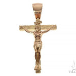 18K Gold Crucifix Jesus Cross Pendant 65742 - Image 1