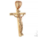 18K Gold Crucifix Jesus Cross Pendant 65742 - Image 2