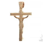 18K Gold Crucifix Jesus Cross Pendant 65742 - Image 3