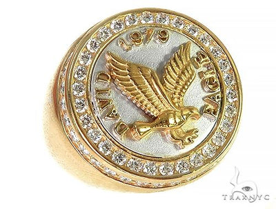 18K Two Tone Custom Made Eagle Diamond Ring 66205 - Image 1