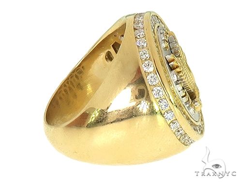 18K Two Tone Custom Made Eagle Diamond Ring 66205 - Image 3