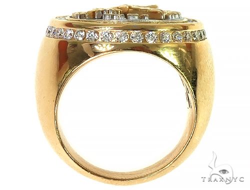 18K Two Tone Custom Made Eagle Diamond Ring 66205 - Image 4