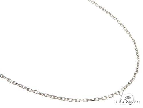 18K White Gold Solid Cable Link Chain 1.6mm 22 inches     69668 - Image 1