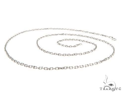18K White Gold Solid Cable Link Chain 1.6mm 22 inches     69668 - Image 3