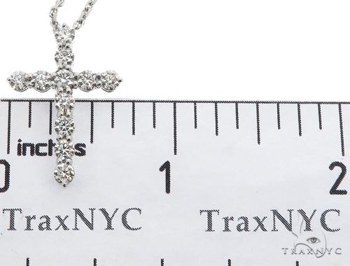 18K White Gold Diamond Cross Pendant with 18 Inch Chain 64630 - Image 7