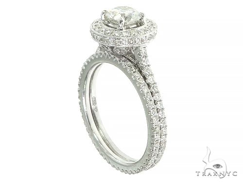 18K White Gold Engagement Diamond Ring Set 66235 - Image 2