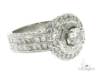 18K White Gold Princess & Channel Engagement Ring 63779 - Image 1