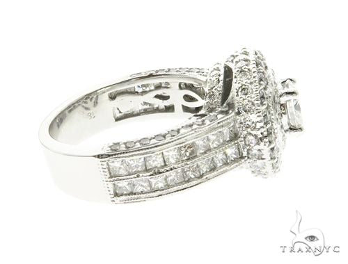 18K White Gold Princess & Channel Engagement Ring 63779 - Image 2