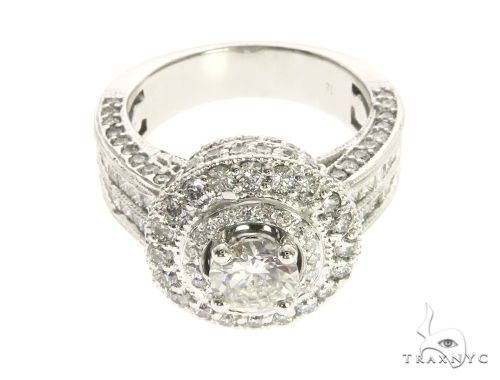 18K White Gold Princess & Channel Engagement Ring 63779 - Image 4