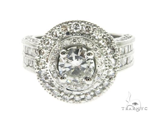 18K White Gold Princess & Channel Engagement Ring 63779 - Image 9