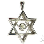 18K White Gold Prong Bezel Diamond Charming Pendant 63996 - Image 3