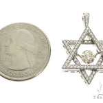 18K White Gold Prong Bezel Diamond Charming Pendant 63996 - Image 4