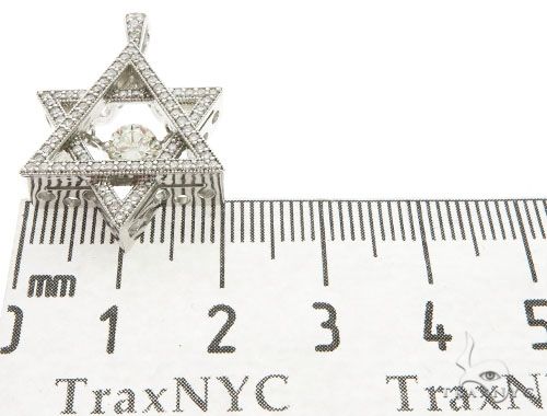 18K White Gold Prong Bezel Diamond Charming Pendant 63996 - Image 6