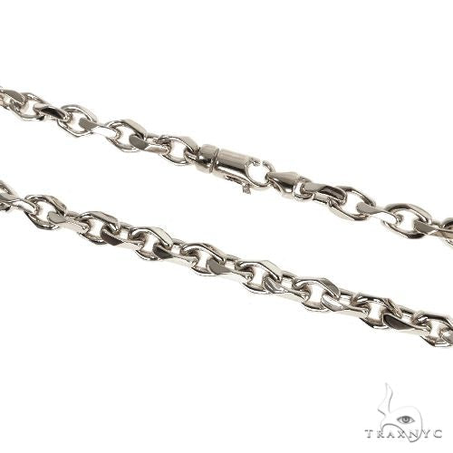 18K White Gold Solid Curved Cable Link Chain 26 Inches 5.7mm   67688 - Image 2