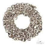 18K White Gold Solid Curved Cable Link Chain 26 Inches 5.7mm   67688 - Image 3