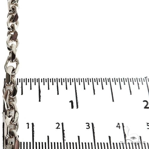 18K White Gold Solid Curved Cable Link Chain 26 Inches 5.7mm   67688 - Image 5