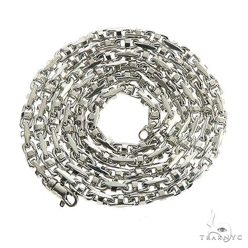 18K White Gold Solid Fancy Link Chain 30 Inches 4.2mm   67156 - Image 3