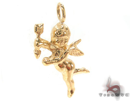 18K Yellow Gold Angel Pendant 34382 - Image 2