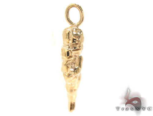 18K Yellow Gold Angel Pendant 34382 - Image 3
