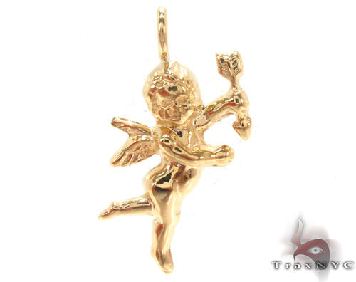 18K Yellow Gold Angel Pendant 34382 - Image 4
