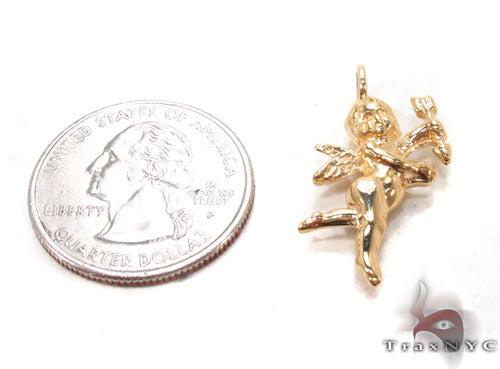 18K Yellow Gold Angel Pendant 34382 - Image 5