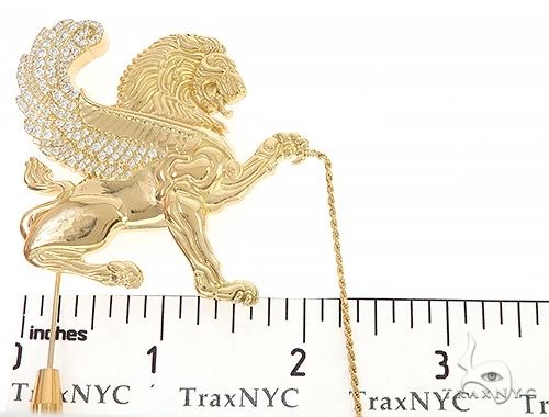 18K Yellow Gold Custom Brooch 65129 - Image 10