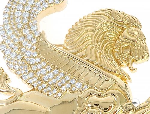 18K Yellow Gold Custom Brooch 65129 - Image 4