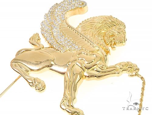 18K Yellow Gold Custom Brooch 65129 - Image 8