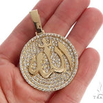 18K Yellow Gold Custom Diamond Allah Islam Pendant 65407 - Image 5