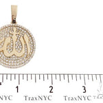 18K Yellow Gold Custom Diamond Allah Islam Pendant 65407 - Image 6