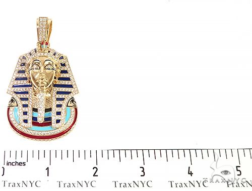 18K Yellow Gold Custom Diamond Pharaoh Pendant 65190 - Image 7