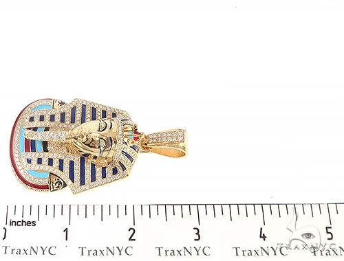18K Yellow Gold Custom Diamond Pharaoh Pendant 65190 - Image 8