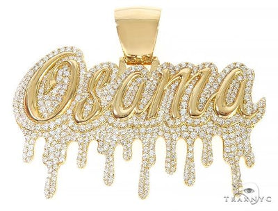 18K Yellow Gold Custom Made Osama Name Pendant 65666 - Image 1