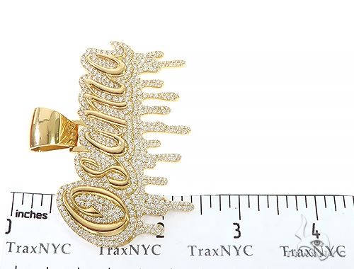 18K Yellow Gold Custom Made Osama Name Pendant 65666 - Image 7