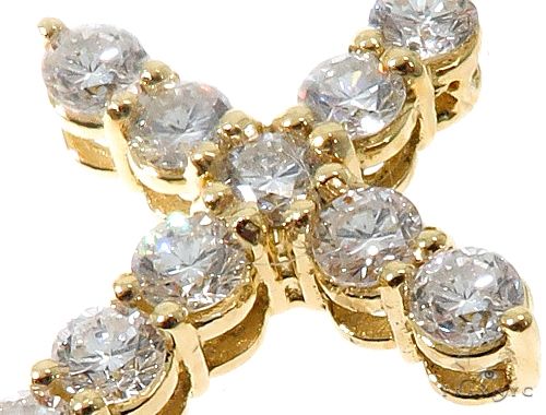 18K Yellow Gold Diamond Cross 64575 - Image 4