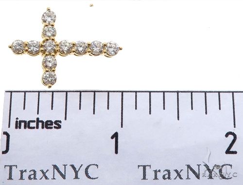 18K Yellow Gold Diamond Cross 64575 - Image 7