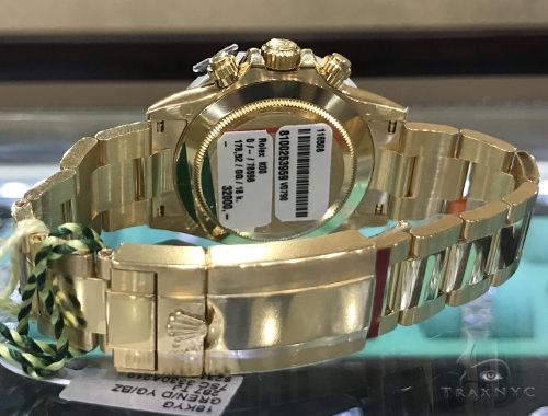 18K Yellow Gold Green Dial Daytona Rolex Watch 63901 - Image 4