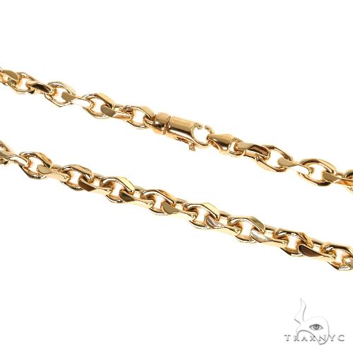 18K Yellow Gold Solid Curved Cable Link Chain 26 Inches 5.7mm   67687 - Image 2