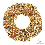 18K Yellow Gold Solid Curved Cable Link Chain 26 Inches 5.7mm   67687 - Image 3