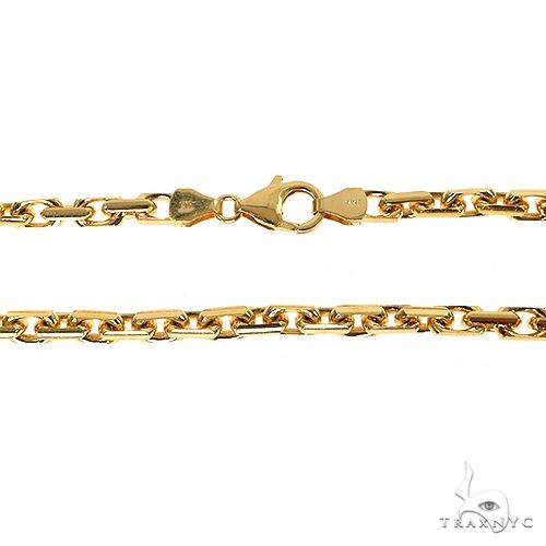 18K Yellow Gold Thin Diamond Cut Solid Anchor Cable Link 3.4mm  20 Inches 69662 - Image 4