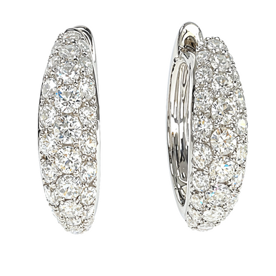 18K Gold Diamond Hoop Earrings 67298
