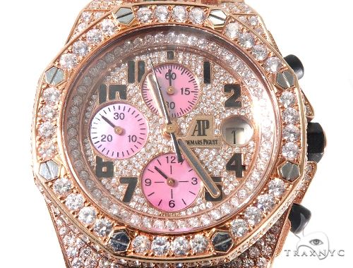 18Kt Rose Gold Full Diamond Audemars Piguet Royal Oak Offshore Watch 64069 - Image 1