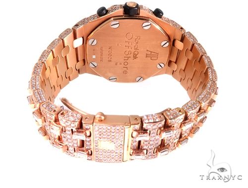 18Kt Rose Gold Full Diamond Audemars Piguet Royal Oak Offshore Watch 64069 - Image 11