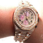 18Kt Rose Gold Full Diamond Audemars Piguet Royal Oak Offshore Watch 64069 - Image 15
