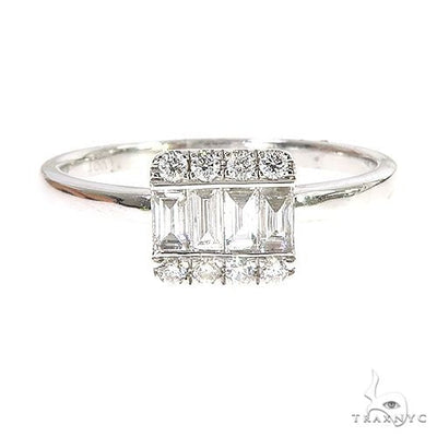18k Gold Baguette Diamond Engagement Ring 67027 - Image 1