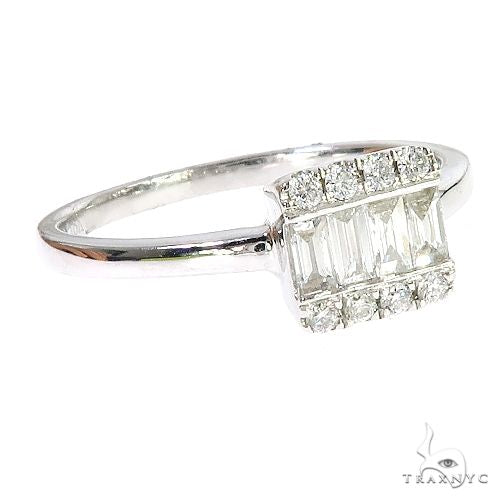 18k Gold Baguette Diamond Engagement Ring 67027 - Image 2